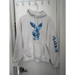 Playboy Enterprises 2022 Hoodie White Blue Camo Medium